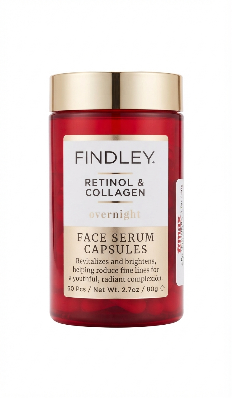 Findley Retinol & Collagen Overnight Face Serum Capsules.