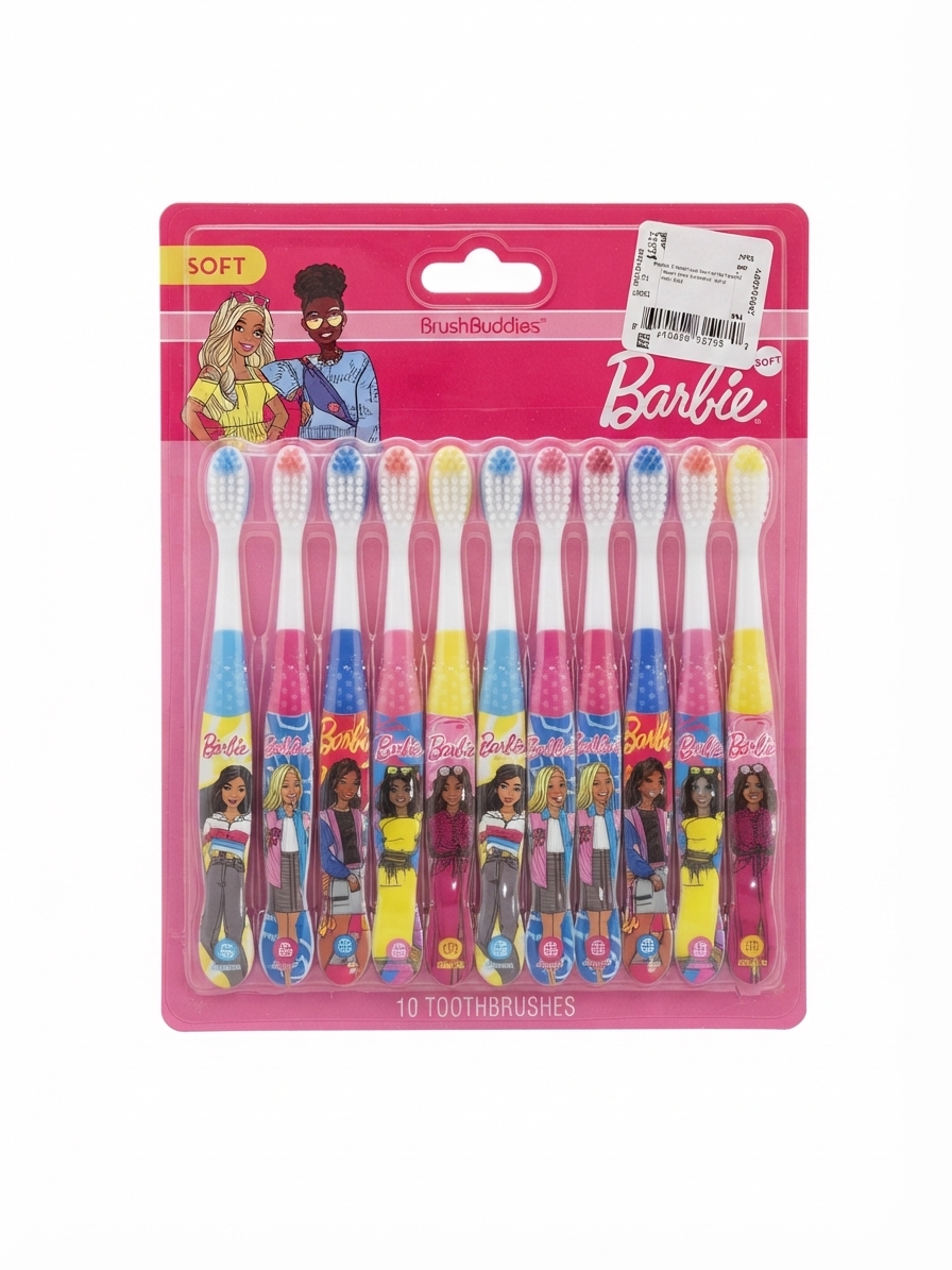Cepillos de dientes manuales infantiles con diseño de Brush Buddies Barbie.
