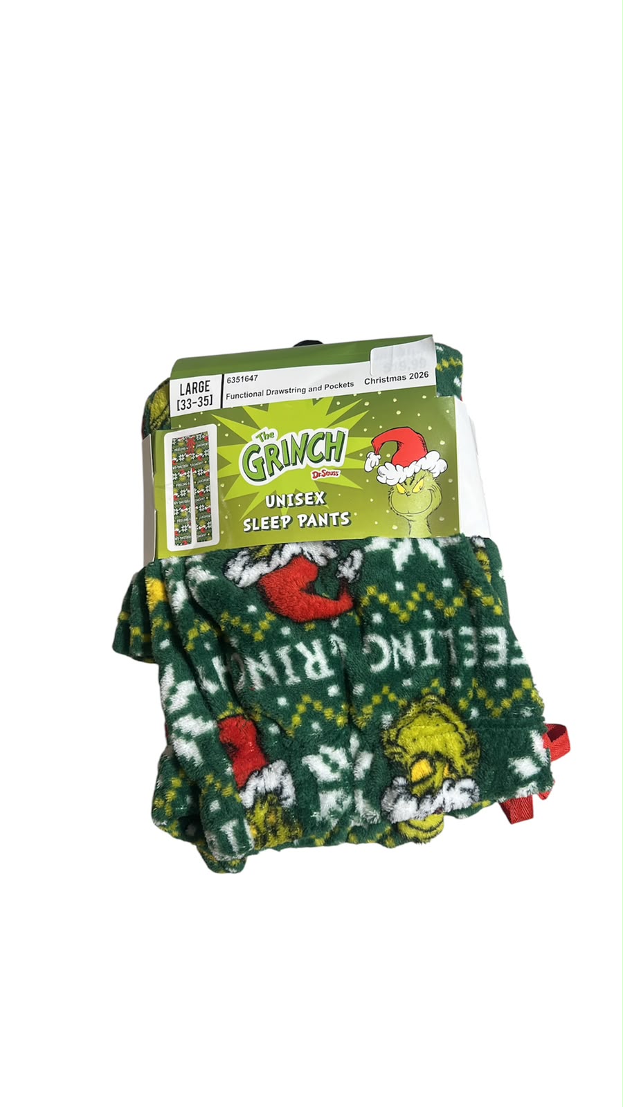 Pantalón de pijama de felpa de The Grinch Unisex Sleep Pants